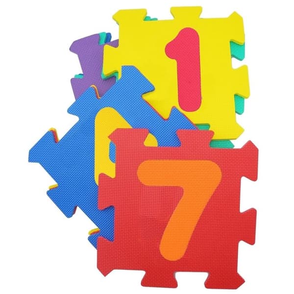Puzzelmatte nummer med individuella tallrikar