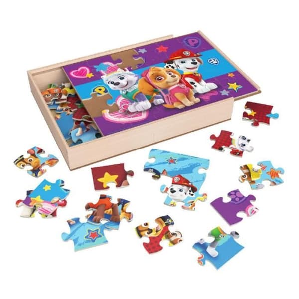 Box med 3 Paw Patrol träpussel - SPIN MASTER - 3x24 bitar - Tecknade serier och serier