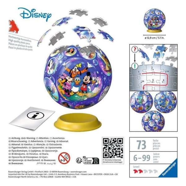 Disney 3D-pussel - Ravensburger - Karaktärer - 72 bitar