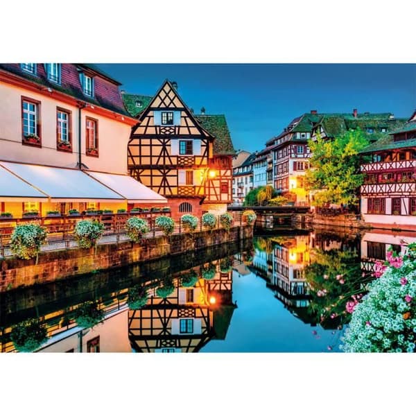 Pussel med 500 bitar + affisch: Gamla stan i Strasbourg