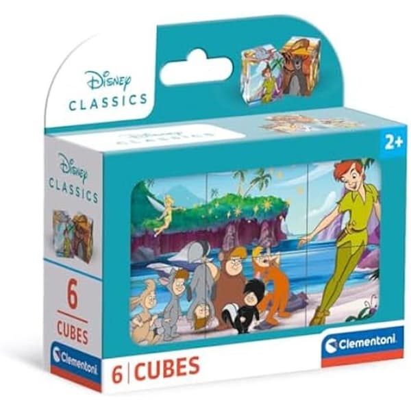 Pussel - CLEMENTONI - Disney Klassisk - 6 Kub - För Barn 2-4 År - Tillverkat i Italien