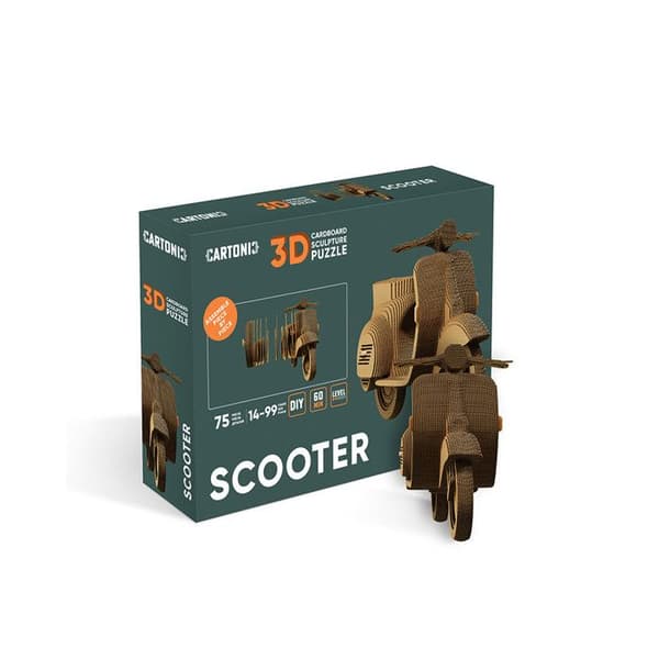 Pussel 3D Scooter - Cartonic - Naturl -