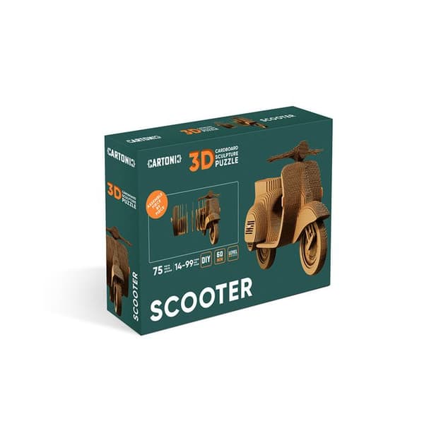 Pussel 3D Scooter - Cartonic - Naturl -