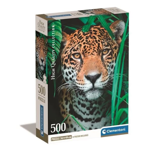 Pussel 500 bitar - CLEMENTONI - Jaguar i djungeln - Djur - Inomhus - Barn