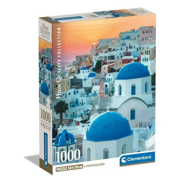 Pussel 1000 bitar - CLEMENTONI - Santorini - Landskap och natur - Vuxen - Inomhus
