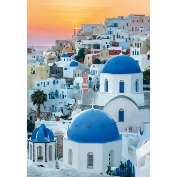Pussel 1000 bitar - CLEMENTONI - Santorini - Landskap och natur - Vuxen - Inomhus