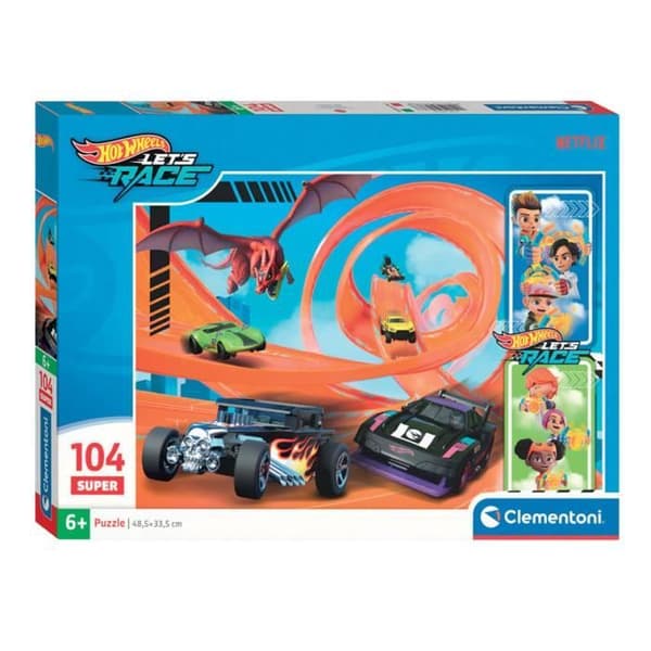 Clementoni pussel super color hot wheels, 104st.