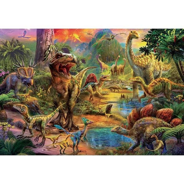 1000 bitars pussel - Land Of Dinosaurs - EDUCA - Djur - Spanien - Orange