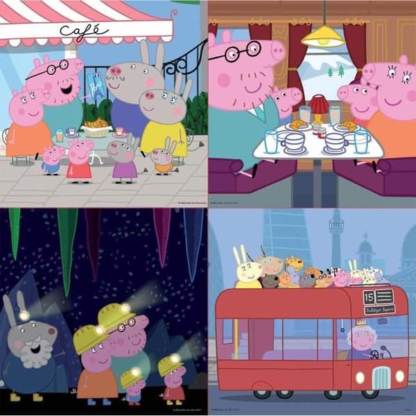 Peppa Pig Progressive Puzzle - Set med 4 pussel - 12 till 25 bitar - Educa