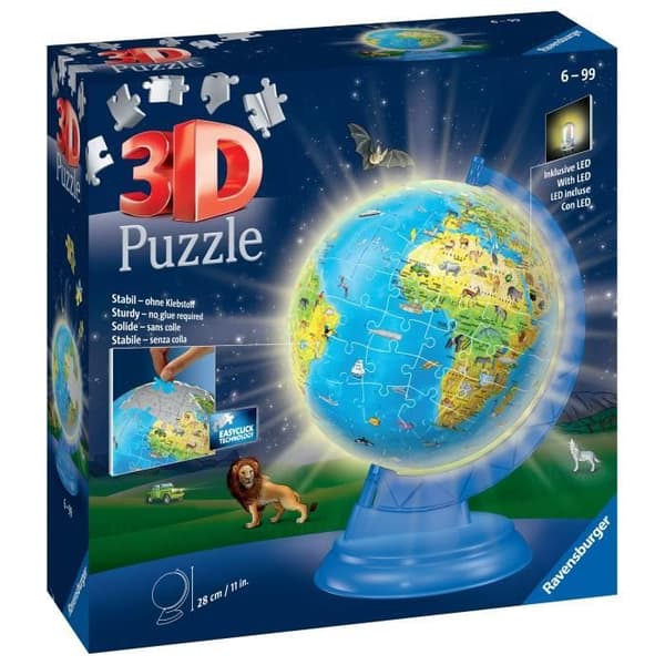3D Luminous Globe Puzzle - Ravensburger - Resor och kartor - Mindre än 100 bitar - Blandat
