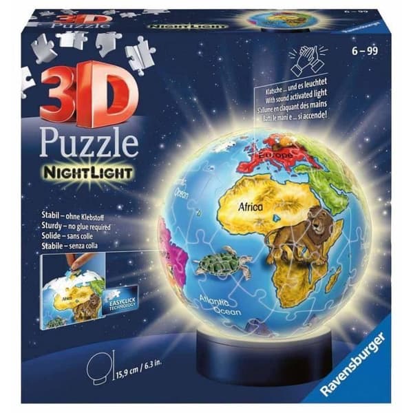 3D Luminous Globe Puzzle - Ravensburger - Resor och kartor - Mindre än 100 bitar - Blandat