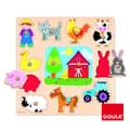 Miniatyrbild 1 av 2: Farm Silhouette träpussel - GOULA - 12 bitar - Djur - Blandat - Från 1 år