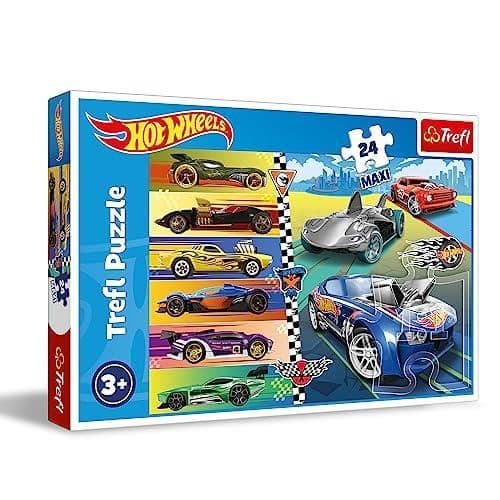Pussel - TREFL - Hot Wheels - 24 bitar - Kök och fordon - Flerfärgad