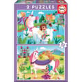Miniatyrbild 1 av 2: Fantasy Pussel - EDUCA - Enhörningar och älvor - 2x20 bitar - För barn