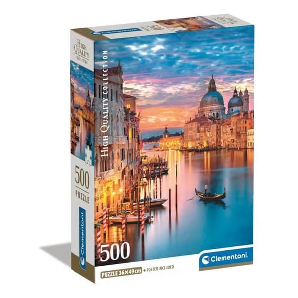 Pussel 500 bitar - CLEMENTONI - Illuminat Venedig - Resa och kartor - Barn - Inomhus
