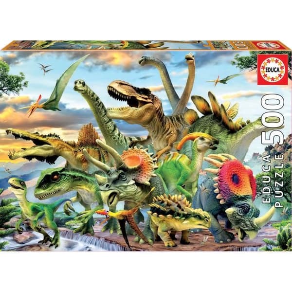 Djurpussel 500 bitar - EDUCA - Dinosaurus - För barn - Inomhus