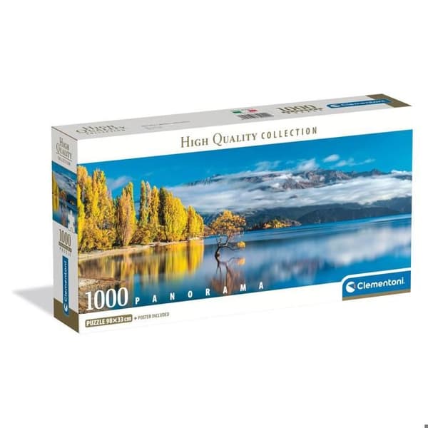 Puzzle Compact 1000 bitar Panorama: Det gyllene tillflykten i Wanaka