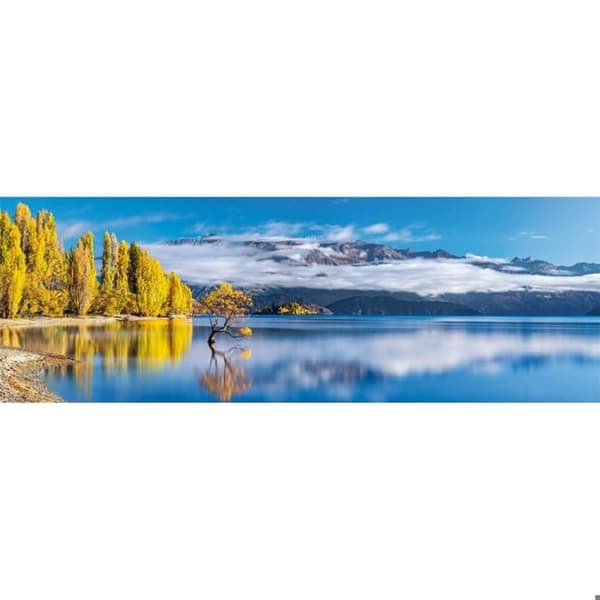 Puzzle Compact 1000 bitar Panorama: Det gyllene tillflykten i Wanaka