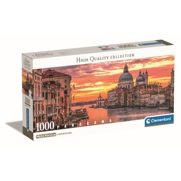 Clementoni - 1000p Pannorama Venedig - 98 x 33 cm - Med affisch