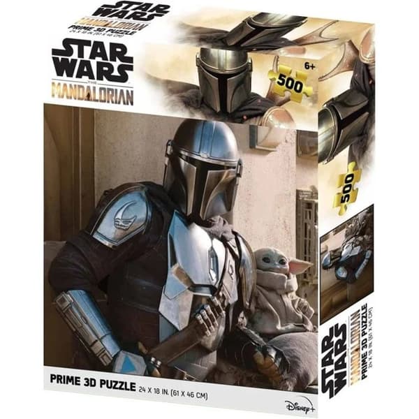 Lentikulärt pussel - STAR WARS - Grogu och Mando - 500 bitar - Nya Prime 3D-linser