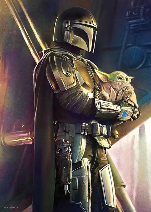 Mando linsformigt pussel 63 st 46x31 cm - Star Wars: The Mandalorian - Svart