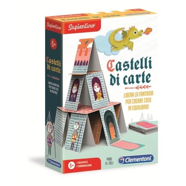 Pedagogiskt spel - CLEMENTONI - SAPIENTINO LÄRANDEKÄNSLAN - Korthus - 80 bitar - Flerfärgad