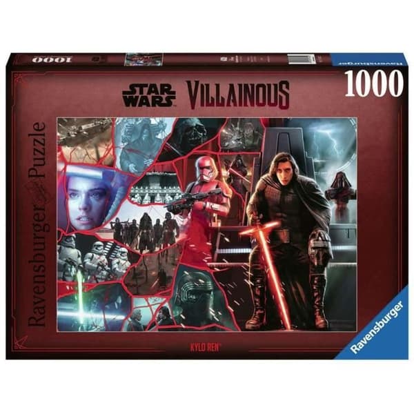 1000 PZ Puzzle - Ravensburger - Disney Star Wars Villainous Kylo Ren - Tecknade serier och serier - Svart - 14 år gammal