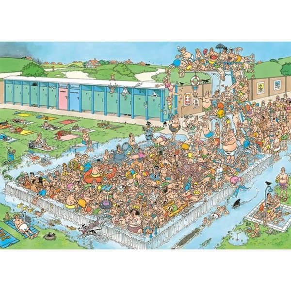 Pussel 1000 bitar: Jan Van Haasteren - Trafikstockningar vid poolen Enfärgad