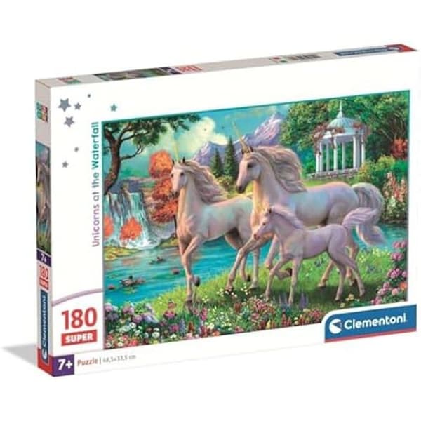 Pussel för Barn - CLEMENTONI - 180 bitar - Illustration Einhörningar - 7+ År - Roligt Lärande