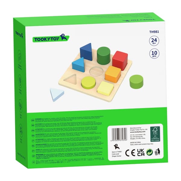 TOOKY TOY Pedagogiskt Pussel Geometriska Former