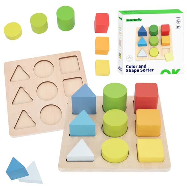 TOOKY TOY Pedagogiskt Pussel Geometriska Former