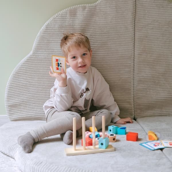 TOOKY TOY Pastelli puinen palapeli rapuilla ja pinoamispalikoilla