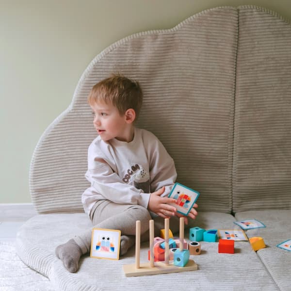 TOOKY TOY Pastelli puinen palapeli rapuilla ja pinoamispalikoilla
