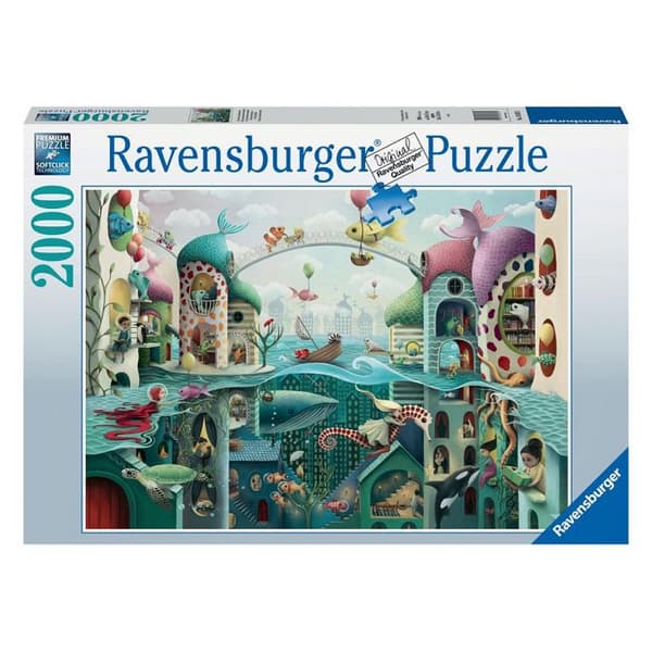 2000 bitars pussel - Ravensburger - Om fisken kunde gå - Fantasy - Blå - Blandat