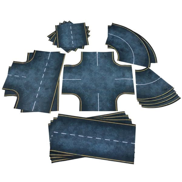 Tappning för pussel Playmats - T072 - Asfalterade vägar - Antiskidigt 2D-tyg - 28 mm
