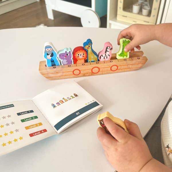 TOOKY TOY Puslespil i træ til børn – Noah og dyrene