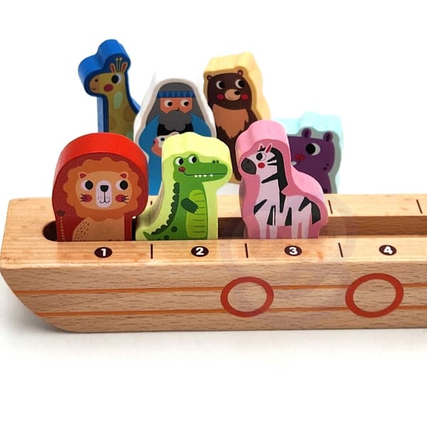 TOOKY TOY Puslespil i træ til børn – Noah og dyrene