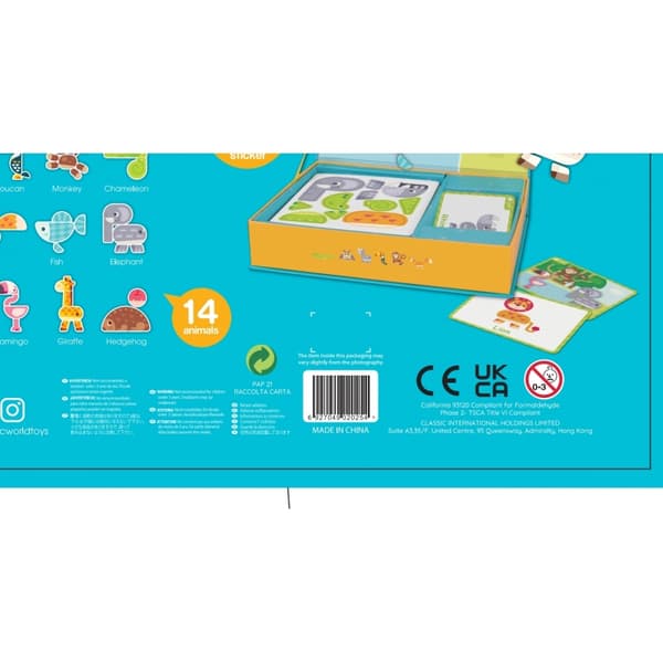 CLASSIC WORLD magneettinen palapeli – eläin, lauta, muistipalapeli, 60 osaa