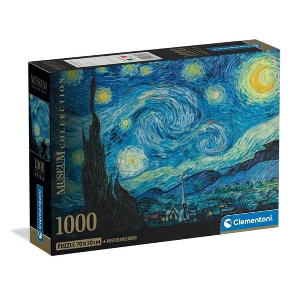 Pussel Compact 1000 bitar: Van Gogh: Den Stjärnklara Natten