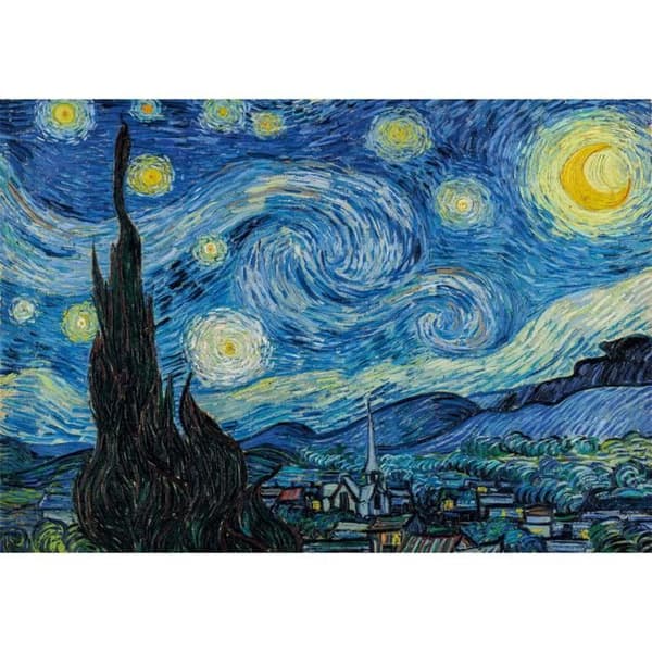 Pussel Compact 1000 bitar: Van Gogh: Den Stjärnklara Natten