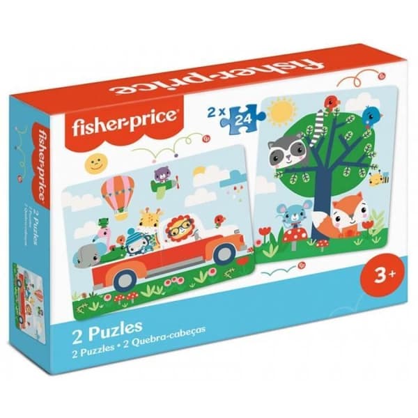 Fisher Price 24-bitars dubbelpussel - flerfärgad - 18x25x5 cm