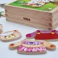 Miniatyrbillede 3 af 6: VIGA Træ Logisk Puslespil Kjole Op Bamse Pige