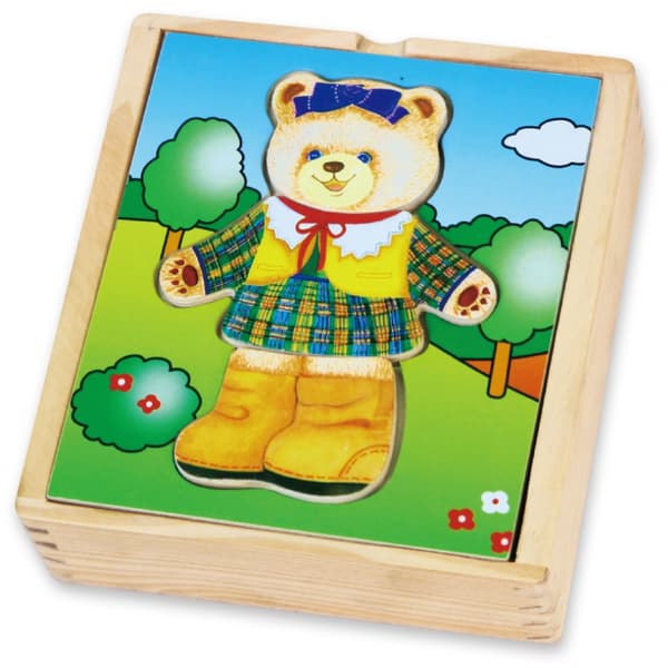 VIGA Træ Logisk Puslespil Kjole Op Bamse Pige