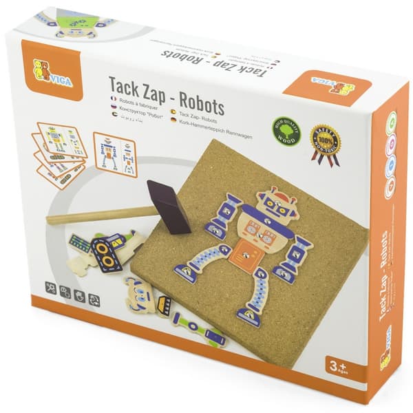 VIGA Træ Negle Legetøj Robotter – 45 Stykker Montessori