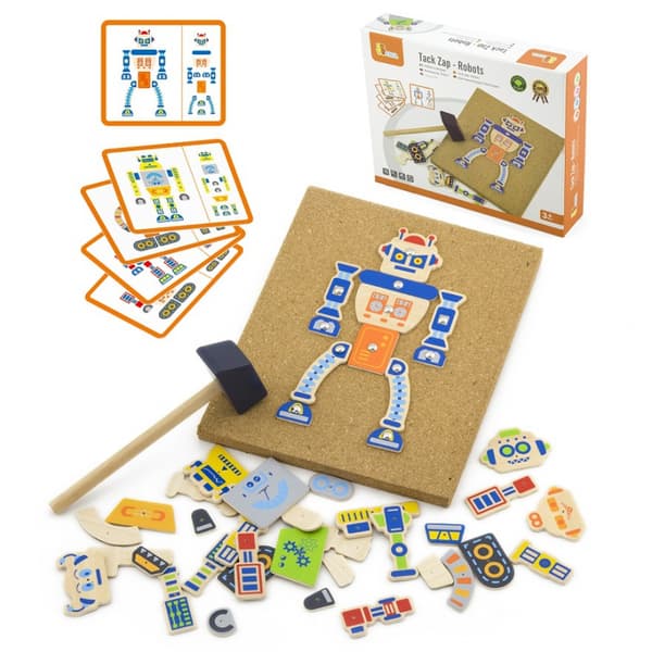 VIGA Træ Negle Legetøj Robotter – 45 Stykker Montessori