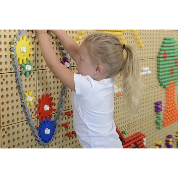 MASTERKIDZ vægpanel gear og kæde – 79 stk. Byg din egen mekanisme
