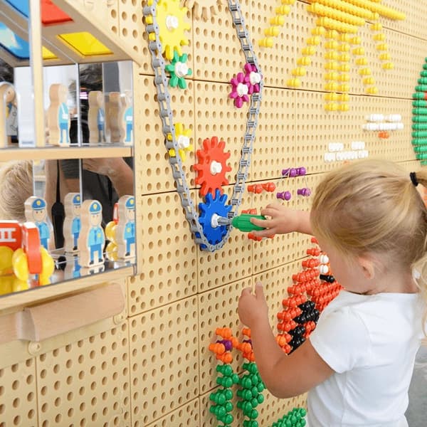 MASTERKIDZ vægpanel gear og kæde – 79 stk. Byg din egen mekanisme
