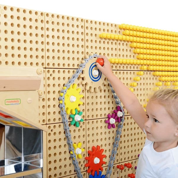 MASTERKIDZ vægpanel gear og kæde – 79 stk. Byg din egen mekanisme