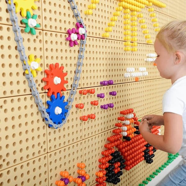MASTERKIDZ vægpanel gear og kæde – 79 stk. Byg din egen mekanisme