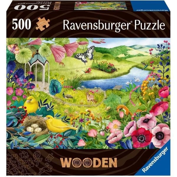 Träpussel Garden of Nature 500 robusta och naturliga bitar inklusive 40 träfigurer (infall), premiumkvalitet - för